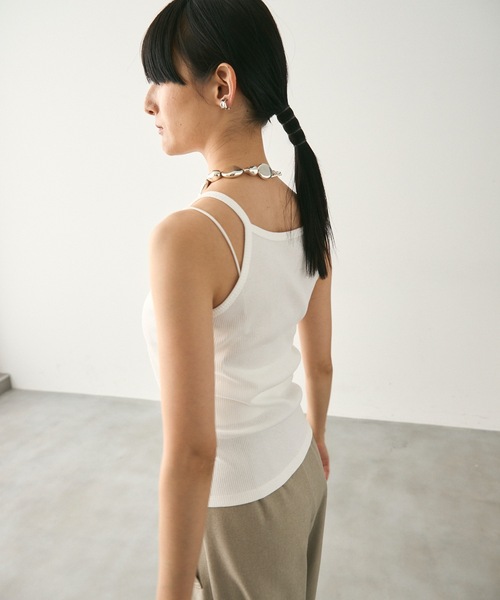 Lutim by u（ルチバイユー）の「American Sleeveless Rib Camisole / アメスリリブキャミソール（キャミソール・レディース・ホワイト/チャコールグレー/ブラック・M/L）」の6枚目の写真