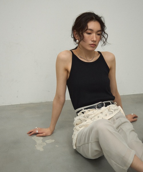 Lutim by u（ルチバイユー）の「American Sleeveless Rib Camisole / アメスリリブキャミソール（キャミソール・レディース・ホワイト/チャコールグレー/ブラック・M/L）」の21枚目の写真