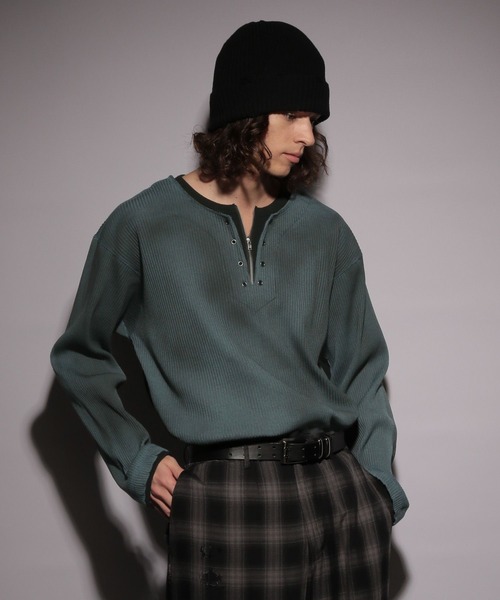 HARE（ハレ）の「【UNDERGROUND MODE】ZIPデザインプリントカットソー(HARE)（Tシャツ/カットソー・メンズ・ブラック/ブルー・FREE）」の12枚目の写真