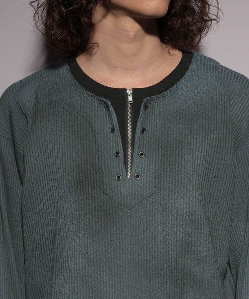 HARE（ハレ）の「【UNDERGROUND MODE】ZIPデザインプリントカットソー(HARE)（Tシャツ/カットソー・メンズ・ブラック/ブルー・FREE）」の16枚目の写真