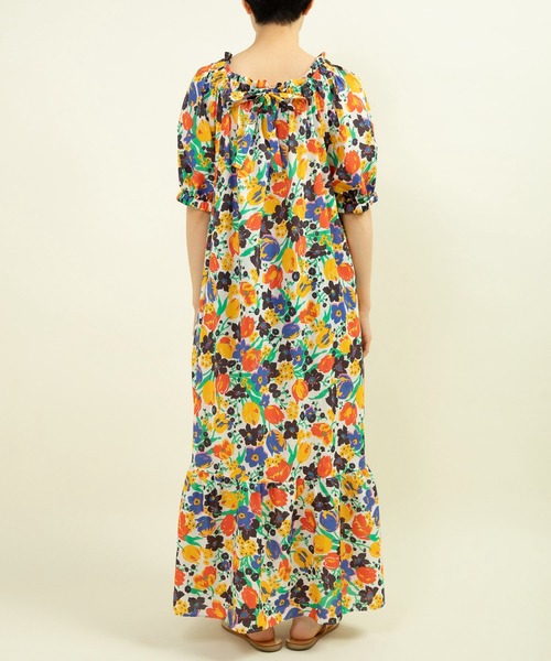 Dot＆Stripes CHILD WOMAN リバティプリント ワンピース AMBIDEX Store ○○リバティプリント パッチワークワンピース(F