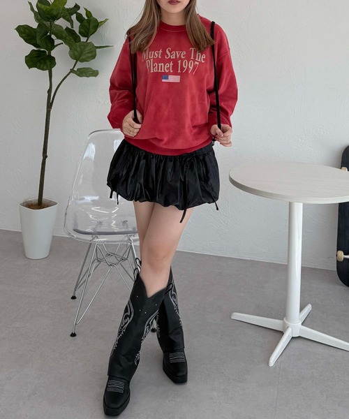sedacle(セダクル)の「加工フラッグスウェットロンT(Tシャツ/カットソー・メンズ・ベージュ/レッド/ブラック・SMALL/MEDIUM/LARGE)」の16枚目の写真