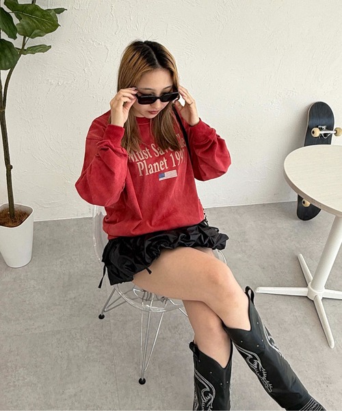 sedacle(セダクル)の「加工フラッグスウェットロンT(Tシャツ/カットソー・メンズ・ベージュ/レッド/ブラック・SMALL/MEDIUM/LARGE)」の20枚目の写真