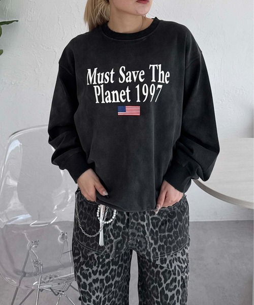 sedacle(セダクル)の「加工フラッグスウェットロンT(Tシャツ/カットソー・メンズ・ベージュ/レッド/ブラック・SMALL/MEDIUM/LARGE)」の4枚目の写真