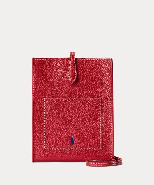 POLO RALPH LAUREN(ポロ ラルフ ローレン)の「Polo Play レザー ポケット クロスボディ(ショルダーバッグ・レディース・レッド・ONE)」の1枚目の写真