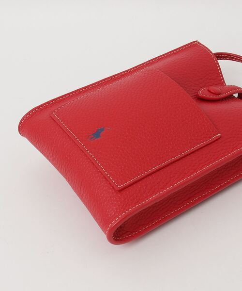 POLO RALPH LAUREN(ポロ ラルフ ローレン)の「Polo Play レザー ポケット クロスボディ(ショルダーバッグ・レディース・レッド・ONE)」の4枚目の写真