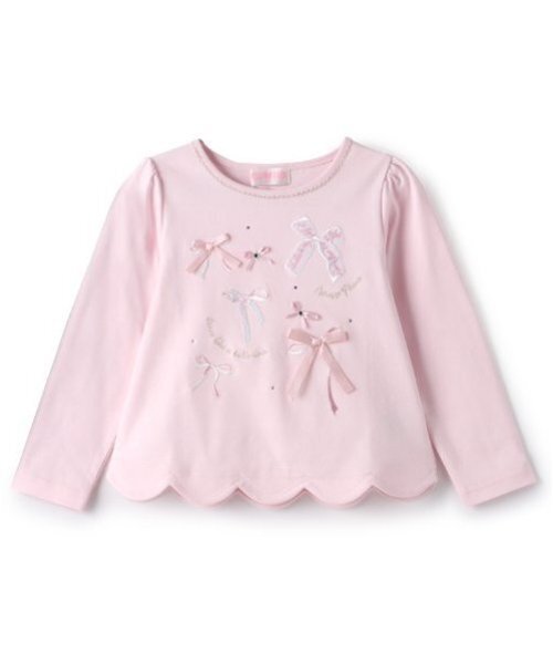 メゾピアノ新品新作タグ付きリボンイッパイ裾スカラップ長袖Tシャツ110 メゾピアノ新品新作タグ付きリボンイッパイ裾スカラップ長袖T