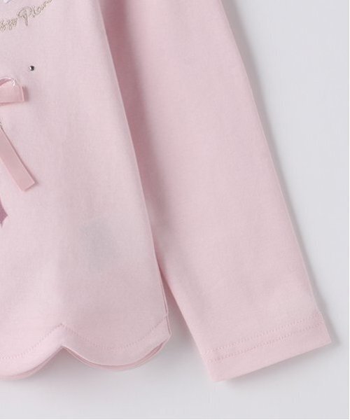 セール】リボンイッパイ裾スカラップ長袖Tシャツ（Tシャツ