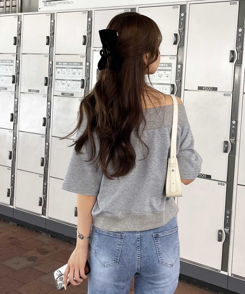 nelliy.(ネルリー)の「ダブルジップオフショルトップス(Tシャツ/カットソー・レディース・チャコール/杢グレー・LARGE/MEDIUM)」の15枚目の写真