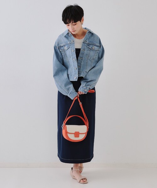 OPAQUE.CLIP（オペークドットクリップ）の「【2WAY】キャンバストリミングデザインバッグ（ショルダーバッグ・レディース・オレンジ/ブラック・00）」の8枚目の写真