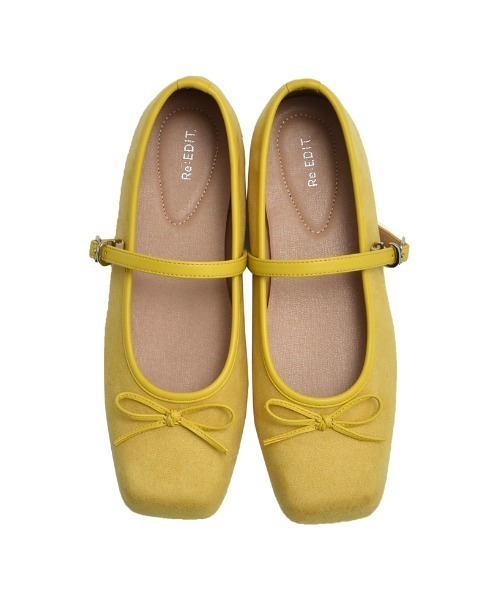 Re:EDIT（リエディ）の「リボン付スクエアトゥバレエシューズ（パンプス・レディース・ブラック/レッド/イエロー・SMALL/MEDIUM/LARGE/X-LARGE）」の20枚目の写真