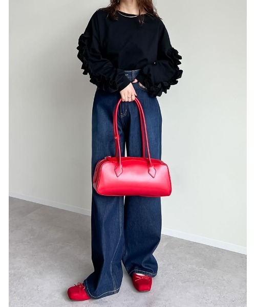 Re:EDIT（リエディ）の「リボン付スクエアトゥバレエシューズ（パンプス・レディース・ブラック/レッド/イエロー・SMALL/MEDIUM/LARGE/X-LARGE）」の10枚目の写真