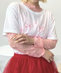 sevens（セブンズ）の「【sevens】CS　レースシースルートップス/ブルー（Tシャツ/カットソー）」