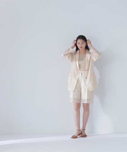 NATURAL BEAUTY BASIC(ナチュラルビューティーベーシック)の「◇シアーハーフパンツ(その他パンツ・レディース・ベージュ/ブラック・SMALL/MEDIUM)」の2枚目の写真