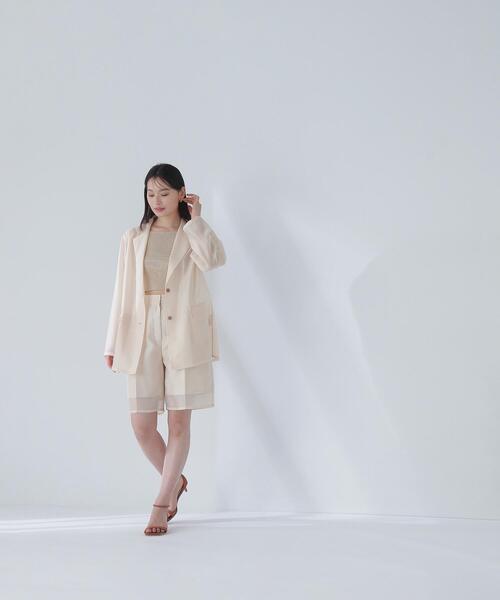 NATURAL BEAUTY BASIC(ナチュラルビューティーベーシック)の「◇シアーハーフパンツ(その他パンツ・レディース・ベージュ/ブラック・SMALL/MEDIUM)」の4枚目の写真
