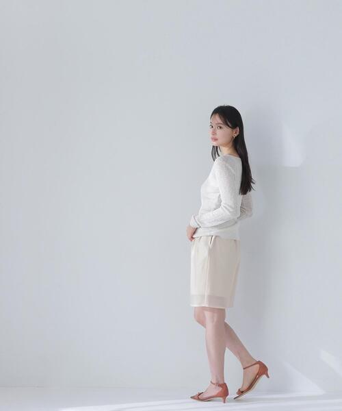 NATURAL BEAUTY BASIC(ナチュラルビューティーベーシック)の「◇シアーハーフパンツ(その他パンツ・レディース・ベージュ/ブラック・SMALL/MEDIUM)」の5枚目の写真