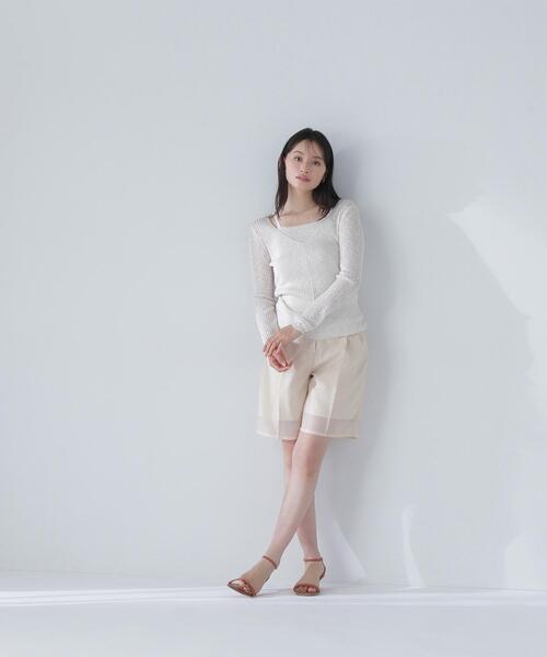 NATURAL BEAUTY BASIC(ナチュラルビューティーベーシック)の「◇シアーハーフパンツ(その他パンツ・レディース・ベージュ/ブラック・SMALL/MEDIUM)」の6枚目の写真