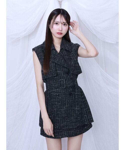 EATME（イートミー）の「ツイードプリーツベスト&スカートSet（つなぎ/オールインワン・レディース・イエロー/ブラック/アイボリー・FREE）」の15枚目の写真