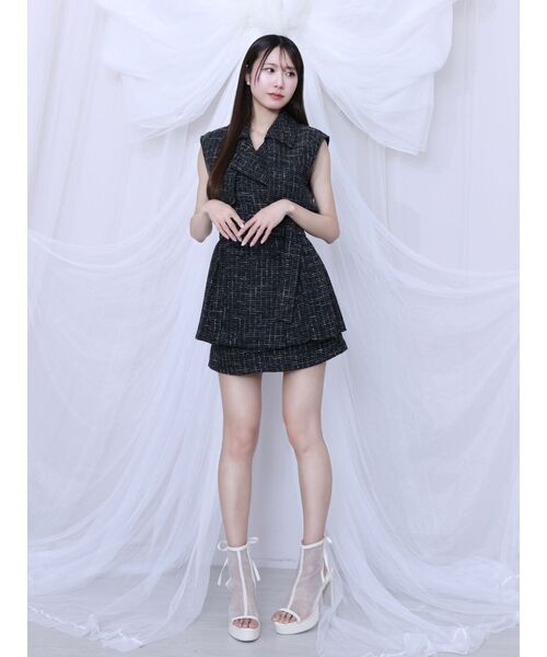 EATME（イートミー）の「ツイードプリーツベスト&スカートSet（つなぎ/オールインワン・レディース・イエロー/ブラック/アイボリー・FREE）」の17枚目の写真