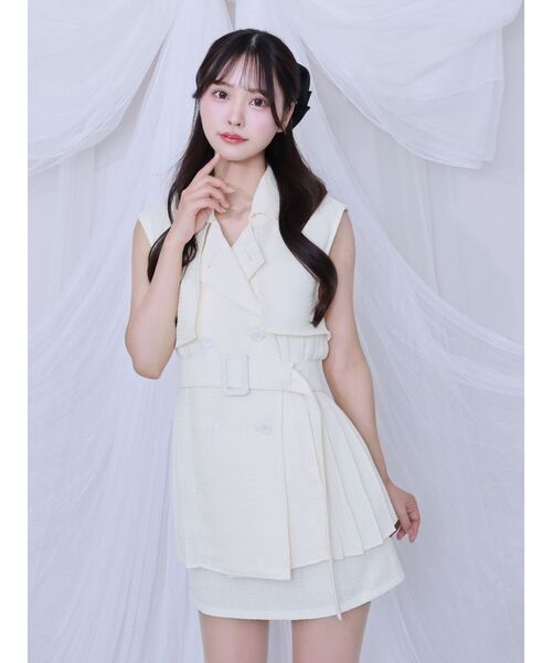 EATME（イートミー）の「ツイードプリーツベスト&スカートSet（つなぎ/オールインワン・レディース・イエロー/ブラック/アイボリー・FREE）」の20枚目の写真