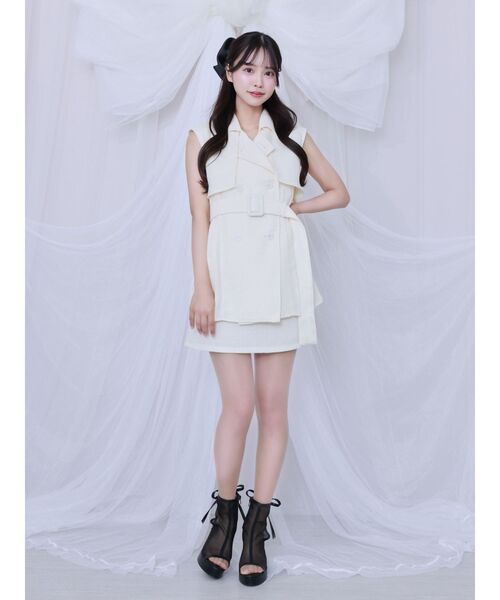 EATME（イートミー）の「ツイードプリーツベスト&スカートSet（つなぎ/オールインワン・レディース・イエロー/ブラック/アイボリー・FREE）」の22枚目の写真