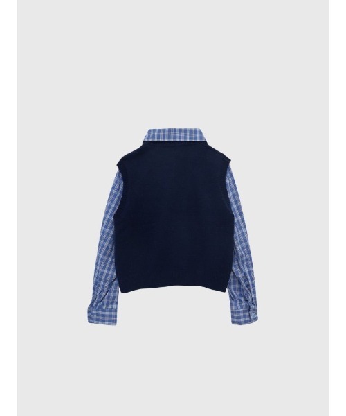 エンフォルド レイヤード シャツ ブラウス ＋ ベスト セール】セット ニットベスト シャツ レイヤード（シャツ