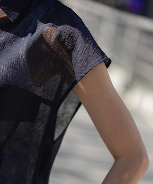 Munich（ミューニック）の「【速乾性】【防シワ】ヴィンテージボイルフラップシャツ（シャツ/ブラウス・レディース・ネイビー/ブラック/ホワイト・FREE）」の18枚目の写真