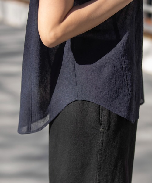 Munich（ミューニック）の「【速乾性】【防シワ】ヴィンテージボイルフラップシャツ（シャツ/ブラウス・レディース・ネイビー/ブラック/ホワイト・FREE）」の16枚目の写真