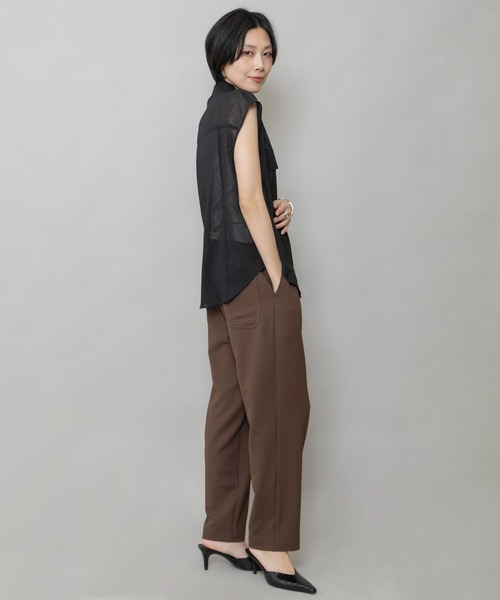 Munich（ミューニック）の「【速乾性】【防シワ】ヴィンテージボイルフラップシャツ（シャツ/ブラウス・レディース・ネイビー/ブラック/ホワイト・FREE）」の14枚目の写真