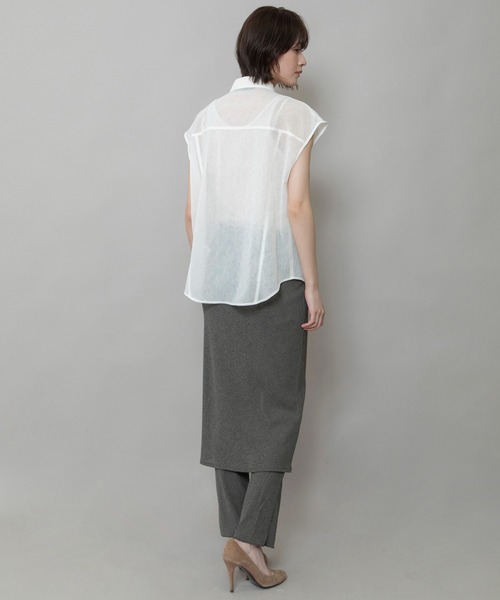 Munich（ミューニック）の「【速乾性】【防シワ】ヴィンテージボイルフラップシャツ（シャツ/ブラウス・レディース・ネイビー/ブラック/ホワイト・FREE）」の7枚目の写真