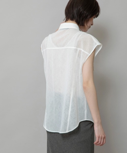 Munich（ミューニック）の「【速乾性】【防シワ】ヴィンテージボイルフラップシャツ（シャツ/ブラウス・レディース・ネイビー/ブラック/ホワイト・FREE）」の4枚目の写真