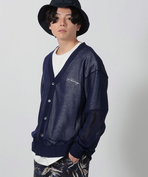 LAKOLE（ラコレ）の「シアーロゴカーディガン / 326245（カーディガン/ボレロ・メンズ・ネイビー/ブラック/グレー・MEDIUM/LARGE）」の3枚目の写真