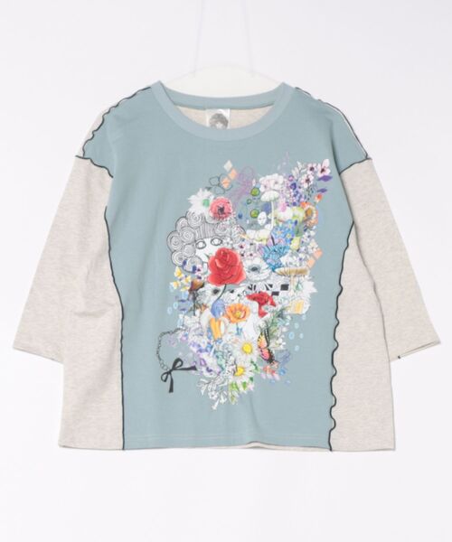 151654：スカラーちゃんと花 バイカラー7分袖Tシャツの通販-ScoLar