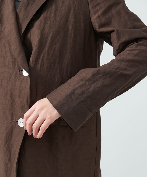 MICA&DEAL（マイカ＆ディール）の「シアーテーラードジャケット〈セットアップ対応〉（テーラードジャケット・レディース・グレー/ブラウン/オフホワイト・FREE）」の6枚目の写真