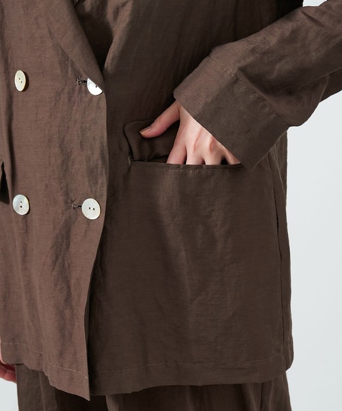 MICA&DEAL（マイカ＆ディール）の「シアーテーラードジャケット〈セットアップ対応〉（テーラードジャケット・レディース・グレー/ブラウン/オフホワイト・FREE）」の7枚目の写真