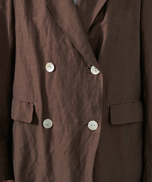 MICA&DEAL（マイカ＆ディール）の「シアーテーラードジャケット〈セットアップ対応〉（テーラードジャケット・レディース・グレー/ブラウン/オフホワイト・FREE）」の8枚目の写真