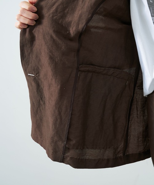 MICA&DEAL（マイカ＆ディール）の「シアーテーラードジャケット〈セットアップ対応〉（テーラードジャケット・レディース・グレー/ブラウン/オフホワイト・FREE）」の9枚目の写真