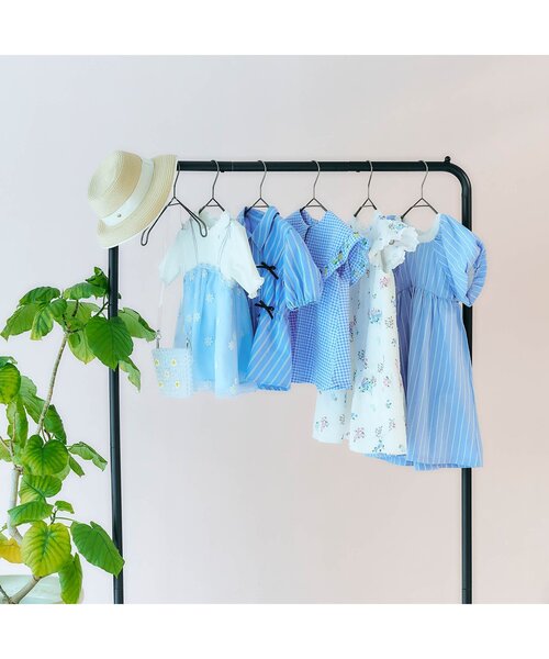 apres les cours（アプレレクール）の「【ジュニア対応】ストライプシャーリングリボンチュニック（シャツ/ブラウス・キッズ・ピンク/ブルー・90/140/130/120/110/100/80）」の11枚目の写真