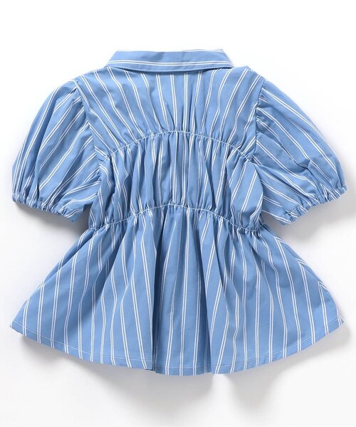 apres les cours（アプレレクール）の「【ジュニア対応】ストライプシャーリングリボンチュニック（シャツ/ブラウス・キッズ・ピンク/ブルー・90/140/130/120/110/100/80）」の8枚目の写真