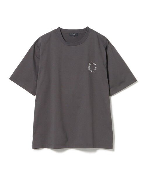 BEAMS HEART（ビームスハート）の「クイックドライ エンブレム Tシャツ (吸水速乾)（Tシャツ/カットソー・メンズ・チャコールグレー/ホワイト/グレー・SMALL/MEDIUM/LARGE）」の3枚目の写真
