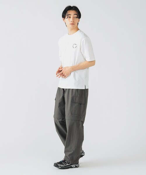 BEAMS HEART（ビームスハート）の「クイックドライ エンブレム Tシャツ (吸水速乾)（Tシャツ/カットソー・メンズ・チャコールグレー/ホワイト/グレー・SMALL/MEDIUM/LARGE）」の4枚目の写真