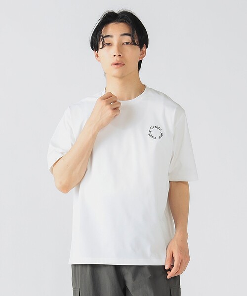 BEAMS HEART（ビームスハート）の「クイックドライ エンブレム Tシャツ (吸水速乾)（Tシャツ/カットソー・メンズ・チャコールグレー/ホワイト/グレー・SMALL/MEDIUM/LARGE）」の7枚目の写真