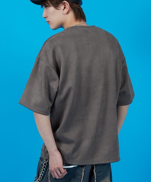 SIDEWAY STANCE(サイドウェイスタンス)の「【SIDEWAY STANCE】スエードポンチ BLロゴ刺しゅう 半袖Tシャツ(Tシャツ/カットソー・メンズ・ベージュ/ピンク/チャコール・SMALL/MEDIUM/LARGE)」の9枚目の写真