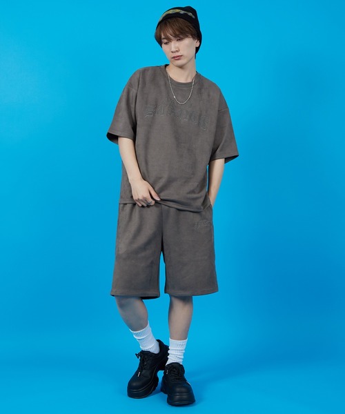 SIDEWAY STANCE(サイドウェイスタンス)の「【SIDEWAY STANCE】スエードポンチ BLロゴ刺しゅう 半袖Tシャツ(Tシャツ/カットソー・メンズ・ベージュ/ピンク/チャコール・SMALL/MEDIUM/LARGE)」の11枚目の写真