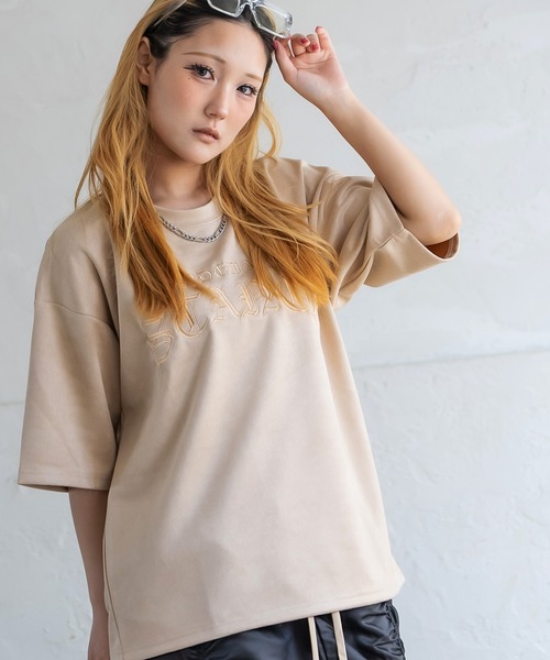 SIDEWAY STANCE(サイドウェイスタンス)の「【SIDEWAY STANCE】スエードポンチ BLロゴ刺しゅう 半袖Tシャツ(Tシャツ/カットソー・メンズ・ベージュ/ピンク/チャコール・SMALL/MEDIUM/LARGE)」の13枚目の写真