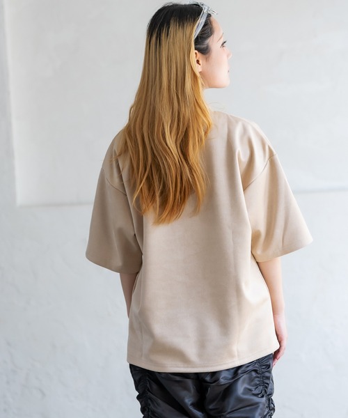 SIDEWAY STANCE(サイドウェイスタンス)の「【SIDEWAY STANCE】スエードポンチ BLロゴ刺しゅう 半袖Tシャツ(Tシャツ/カットソー・メンズ・ベージュ/ピンク/チャコール・SMALL/MEDIUM/LARGE)」の14枚目の写真