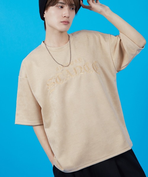 SIDEWAY STANCE(サイドウェイスタンス)の「【SIDEWAY STANCE】スエードポンチ BLロゴ刺しゅう 半袖Tシャツ(Tシャツ/カットソー・メンズ・ベージュ/ピンク/チャコール・SMALL/MEDIUM/LARGE)」の16枚目の写真