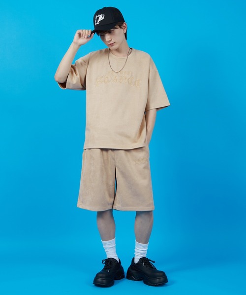 SIDEWAY STANCE(サイドウェイスタンス)の「【SIDEWAY STANCE】スエードポンチ BLロゴ刺しゅう 半袖Tシャツ(Tシャツ/カットソー・メンズ・ベージュ/ピンク/チャコール・SMALL/MEDIUM/LARGE)」の20枚目の写真