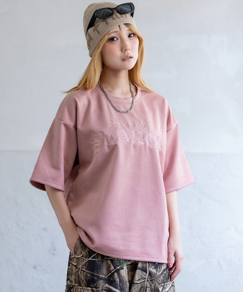 SIDEWAY STANCE(サイドウェイスタンス)の「【SIDEWAY STANCE】スエードポンチ BLロゴ刺しゅう 半袖Tシャツ(Tシャツ/カットソー・メンズ・ベージュ/ピンク/チャコール・SMALL/MEDIUM/LARGE)」の21枚目の写真