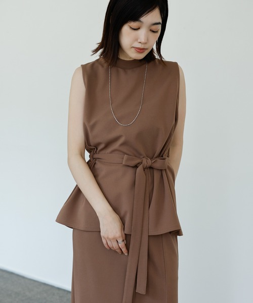 select MOCA Et(セレクトモカエト)の「【Et】Cut Georgette Skirt Set-up(セットアップ・レディース・ブラック/モカ・MEDIUM/LARGE)」の21枚目の写真